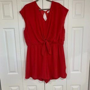 She + Sky Red Shorts Romper - 2XL